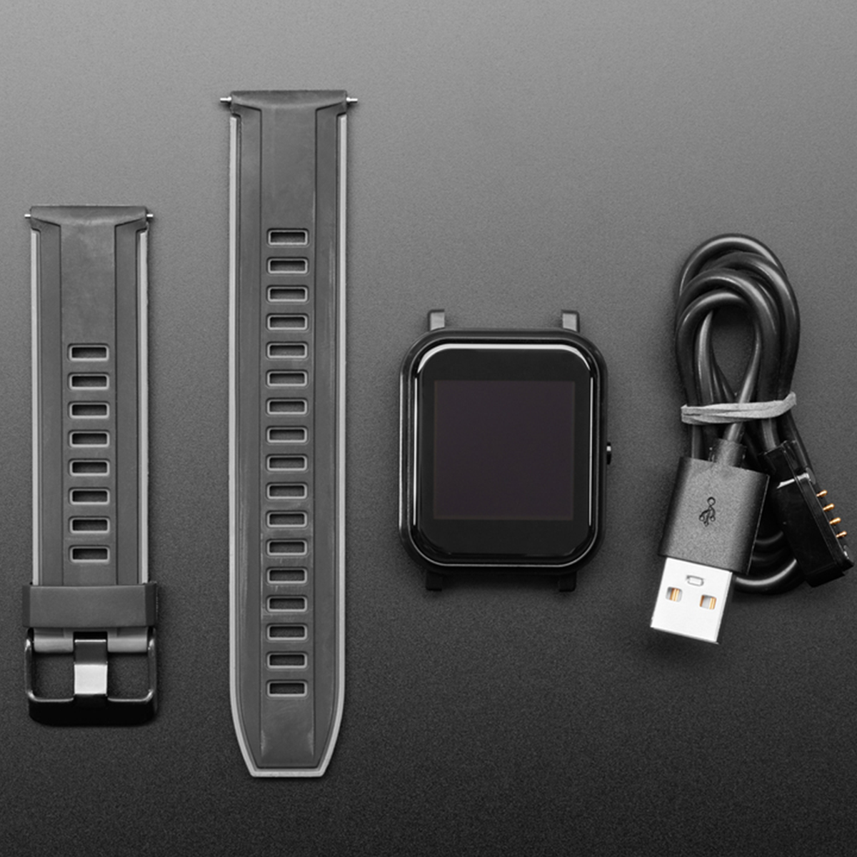 Customizable Open-Square Touchscreen Smart Wristwatch, Multi-Sensor Programmable Wearable With Extended Standby Runtime