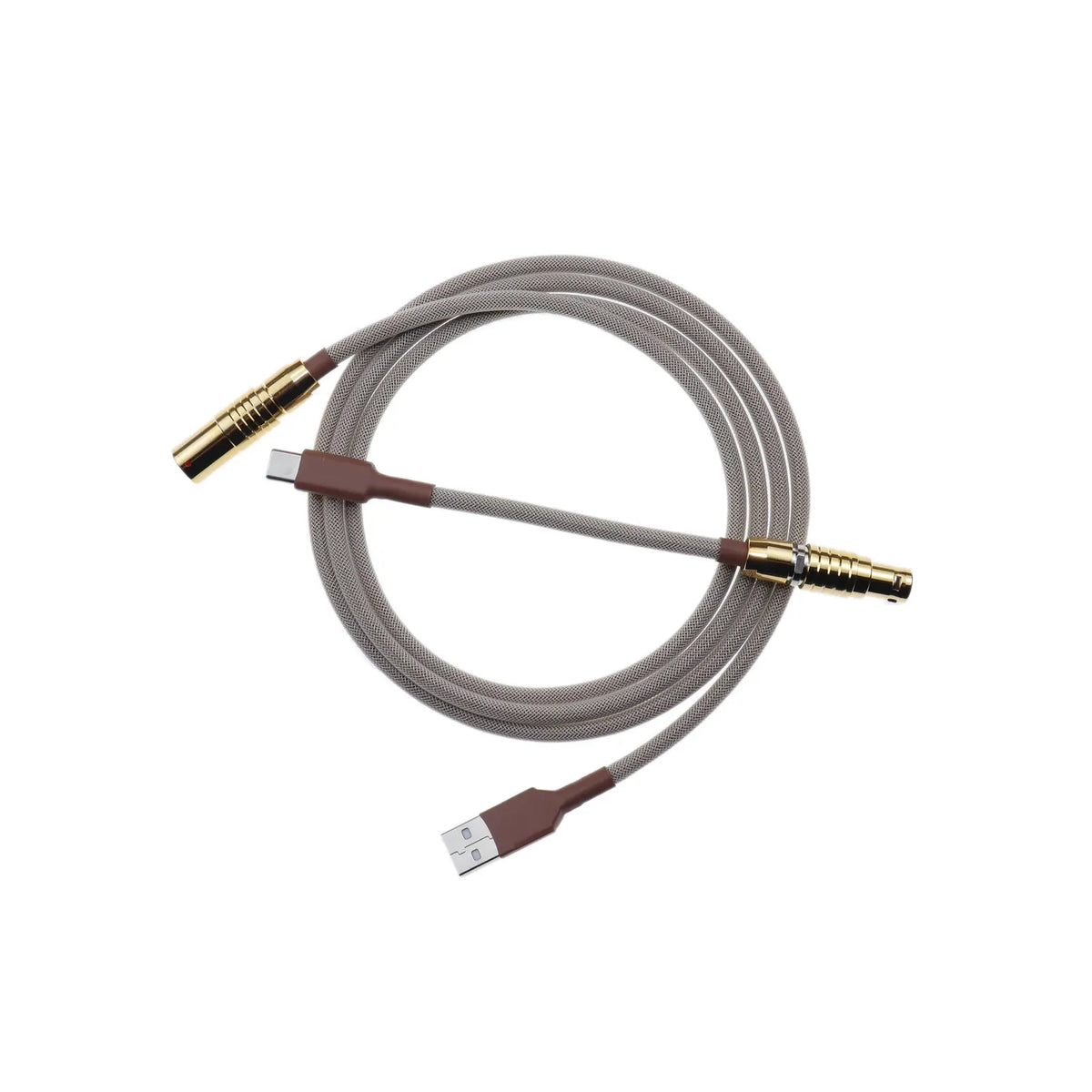 Modular Straight Input Line For Custom Keypads, Detachable Gold-Plated Dual-Section Data Transmission Cord