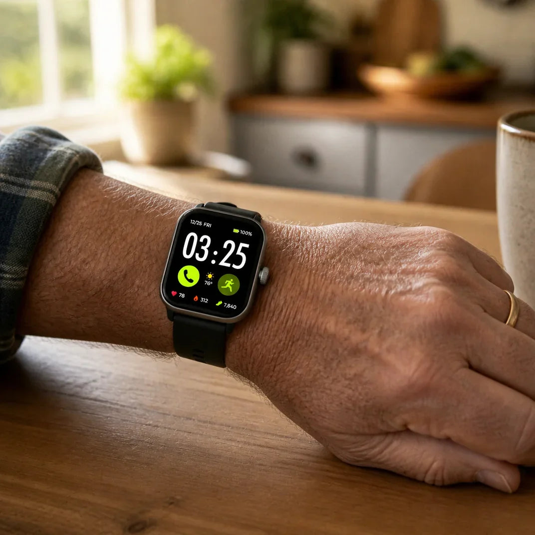 Square Touchscreen Fitness Wrist Smartwatch, Multi-Health Monitoring Bluetooth Call Wearable Tracker
